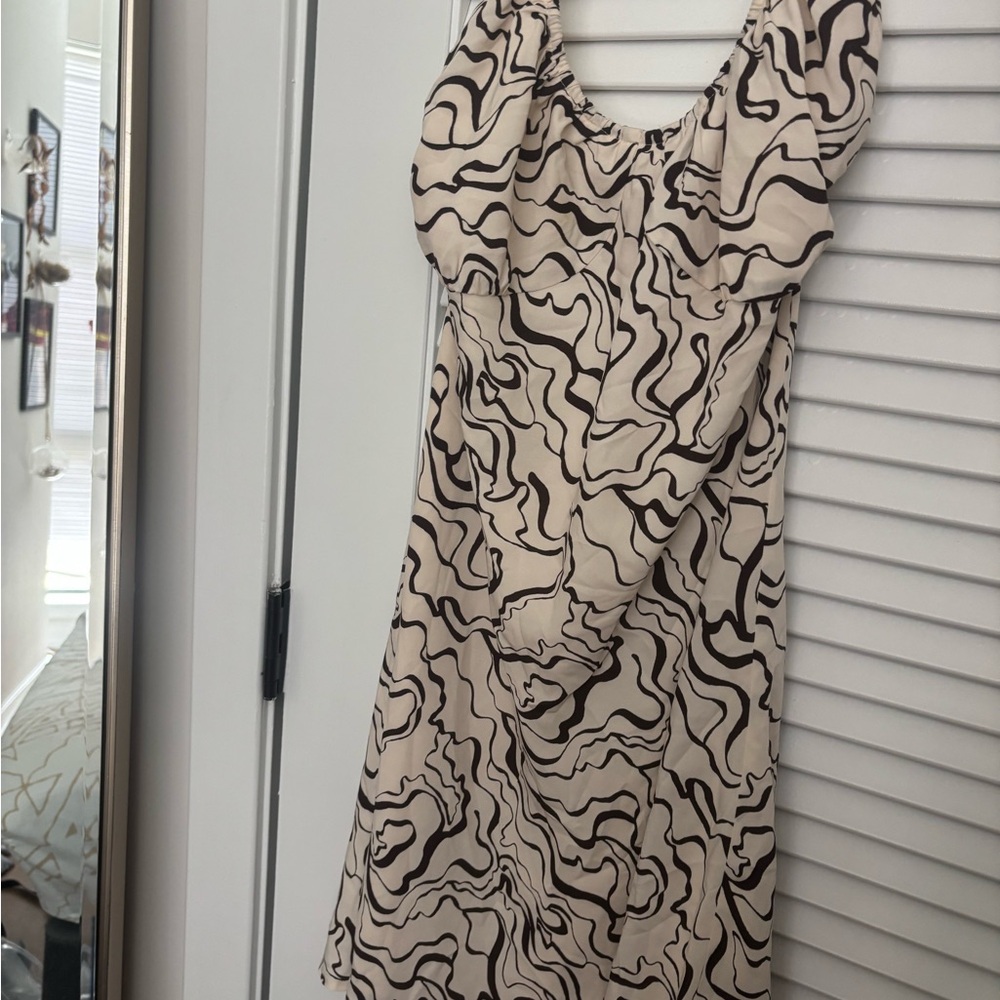Stylish Cream and Brown Women's Dress